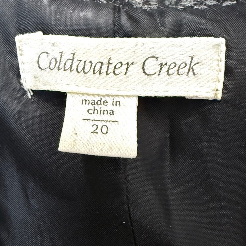 Coldwater Creek Black Gray Lace Pattern Button Front Blazer Jacket Size 20‎ - Picture 10 of 14